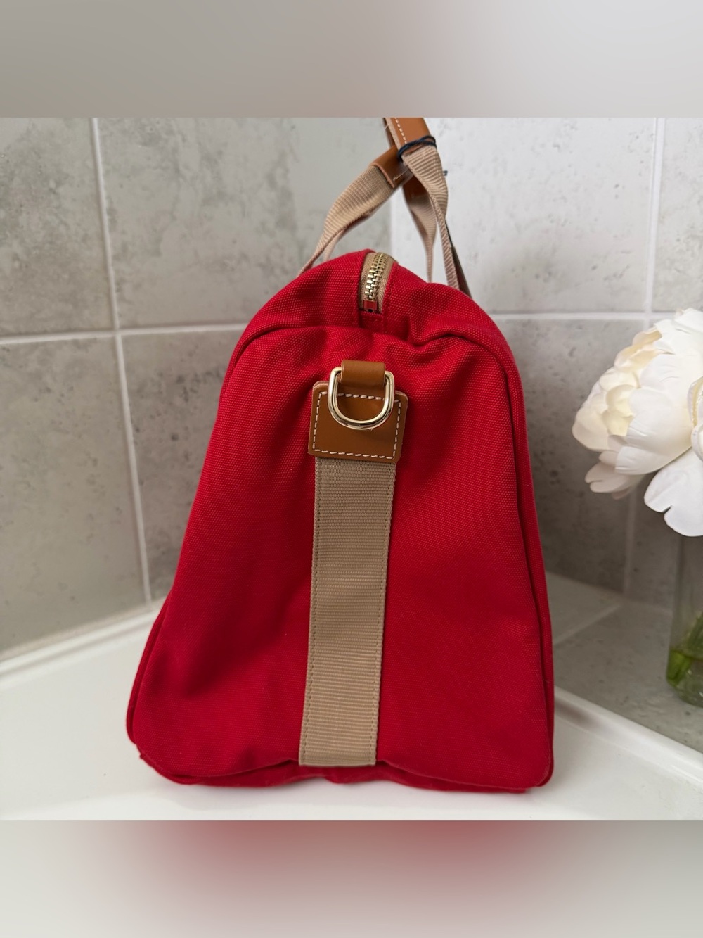 Dooney & Bourke Red Canvas Pickleball Duffel - Picture 9 of 16